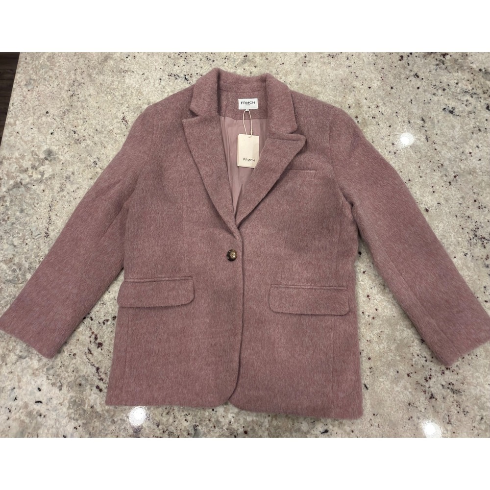 FRNCH Paris Blazer Size S Oversized Pink Textured Single Button NWT